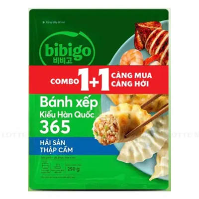 Bánh Xếp bibigo Kiểu Hàn Quốc 365 Hải Sản Thập Cẩm 250g x 2 Gói