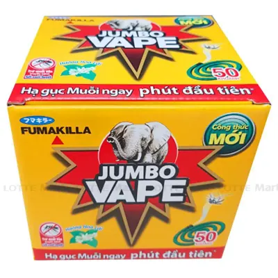 Nhang Muỗi Jumbo Vape M2 Hương Hoa Lài Hộp 50 Khoanh