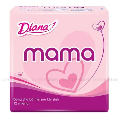 Băng Vệ Sinh Diana Mama Cho Mẹ Sau Sinh Không Cánh 44.5cm Gói 12 Miếng