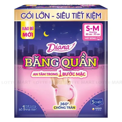 Băng Vệ Sinh Diana Dạng Quần Ban Đêm Size S-M Bịch 5 Chiếc