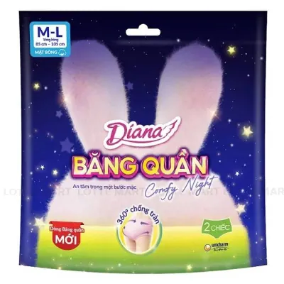 Băng Vệ Sinh Dạng Quần Diana Comfy Night Size M-L Gói 2 Miếng