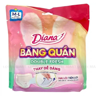 Băng Vệ Sinh Dạng Quần Diana Double Fresh Size M-L Gói 2 Miếng