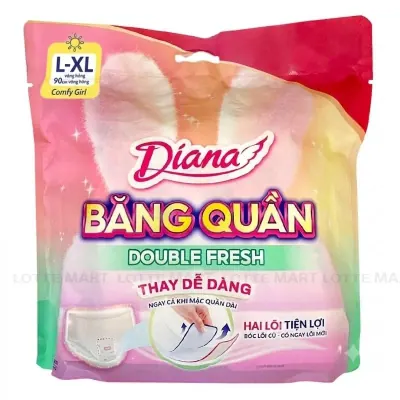 Băng Vệ Sinh Dạng Quần Diana Double Fresh Size L-XL Gói 2 Miếng