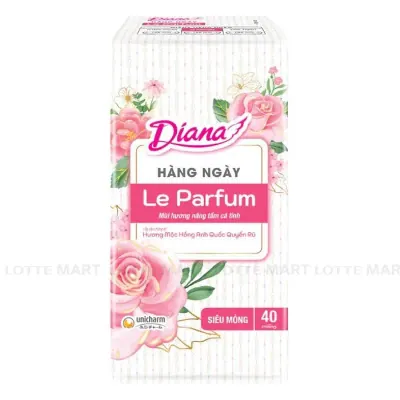 Băng Vệ Sinh Diana Hàng Ngày Le Parfum Hương Mộc Hồng Anh Quốc Gói 40 Miếng