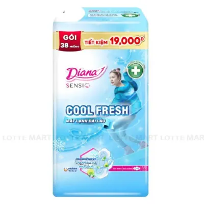 Băng Vệ Sinh Diana Sensi Cool Fresh Siêu Mỏng Có Cánh Gói 38 Miếng