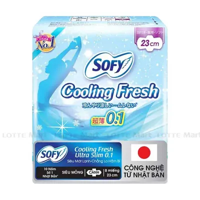 Băng Vệ Sinh Sofy Cooling Fresh Siêu Mỏng Cánh 23cm Gói 8 Miếng