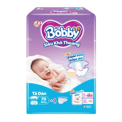 Tã Dán Bobby Super Jumbo Size XS 70 Miếng