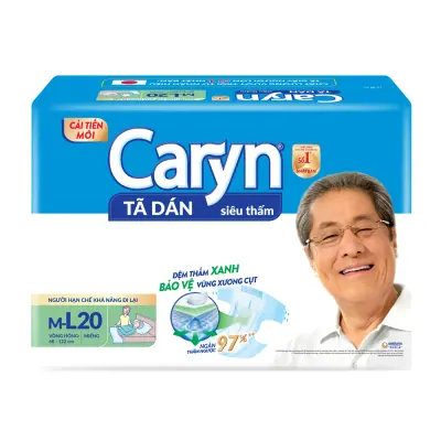 Tã Dán Người Lớn Caryn Size M-L 20 Miếng (Vòng Hông 68-122cm)