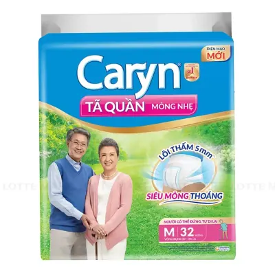 Tã Quần Caryn Mỏng Nhẹ M32 Size M 32 Miếng