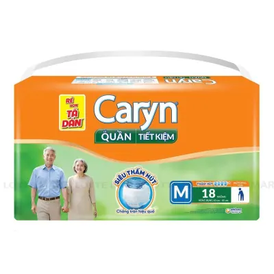 Tã Quần Caryn Mỏng Nhẹ Ngày và Đêm Size M Bịch 18 Miếng