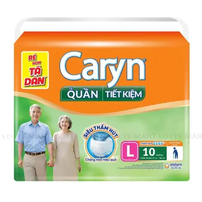 Tã Quần Caryn Mỏng Nhẹ Ngày và Đêm Size L Bịch 10 Miếng