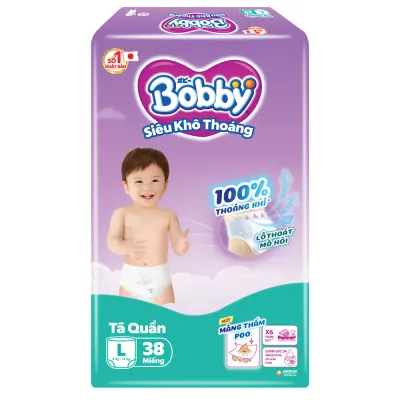 Tã Quần Bobby Size L 38 Miếng