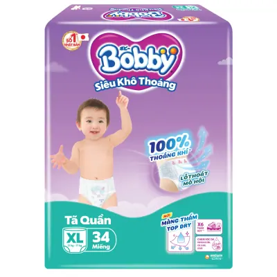 Tã Quần Bobby Size XL 34 Miếng