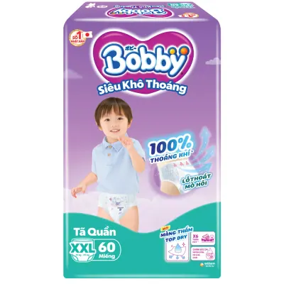 Tã Quần Bobby Ultra Jumbo Size XXL Bịch 56 Miếng (15-25kg)