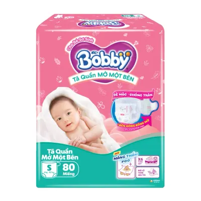 Tã Quần Bobby Mở Một Bên NB S 74/80 Miếng