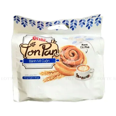 Bánh Mì Cuộn Oishi Kem Cà Phê Bịch 4 Gói x 43g