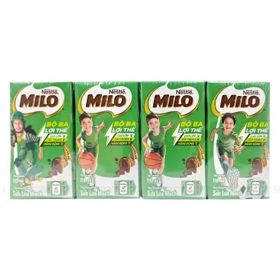 Lốc 4 Hộp Sữa Lúa Mạch Nestlé Milo 110ml