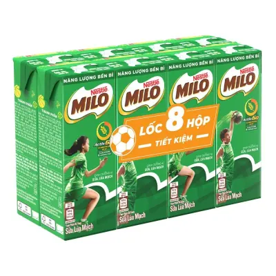 Lốc 8 Hộp Sữa Lúa Mạch Nestle Milo Active Go 180ml