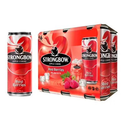 Nước Táo Lên Men Strongbow Vị Dâu Đỏ Lốc 6lonx320ml