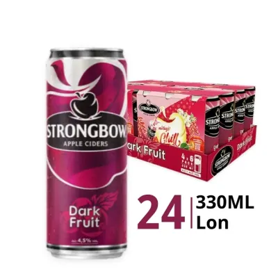 Thùng 24 Lon Nước Táo Lên Men Strongbow 4.5% Hương Dâu Đen 330ml