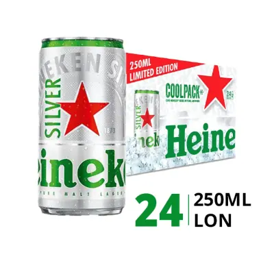 Thùng 24 Lon Bia Silver Cool Pack Heineken 250ml