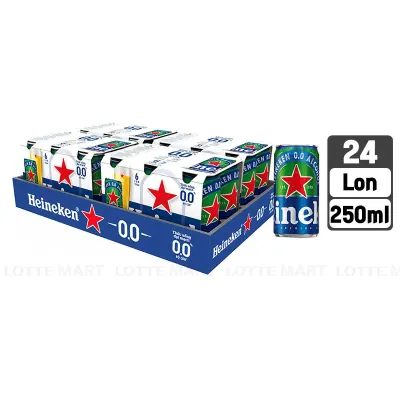 Thùng 24 Lon Thức Uống Đại Mạch Heineken 0.0% Độ Cồn 250ml