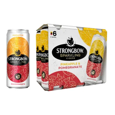 Nước Táo Lên Men Strongbow Vị Thơm và Lựu Lốc 6lonx320ml