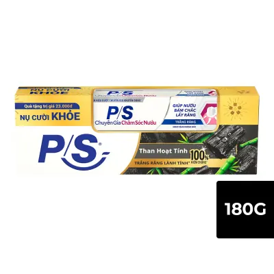 Kem Đánh Răng P/S Trắng Răng Than Hoạt Tính và Than Tre 180g