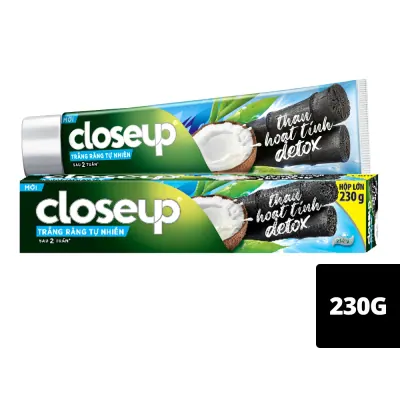 Kem Đánh Răng Closeup Than Hoạt Tính Detox Trắng Răng 230g