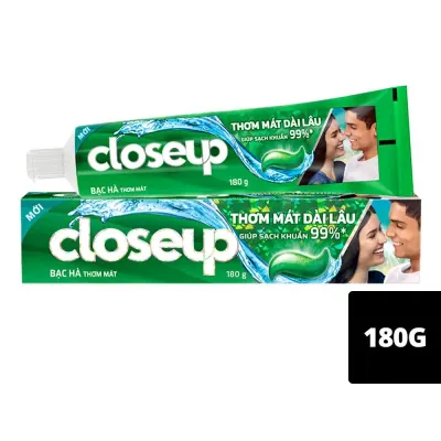 Kem Đánh Răng Closeup Bạc Hà Thơm Mát 180g