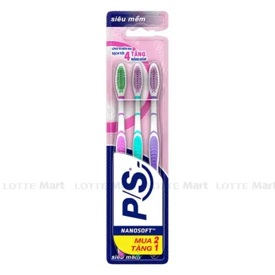 Bàn Chải Đánh Răng P/S Lông Tơ Mềm Mại (Bộ 2+1)