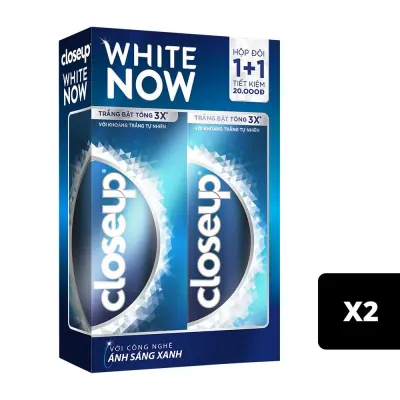 Lô 2 Tuýp Kem Đánh Răng Closeup White Now Khoáng Chất Tự Nhiên 100g