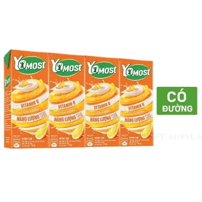 Lốc 4 Hộp Sữa Chua Uống Yomost Cam 170ml/Hộp