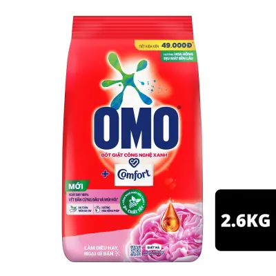 Bột Giặt OMO Ngất Ngây Hồng 2.6kg