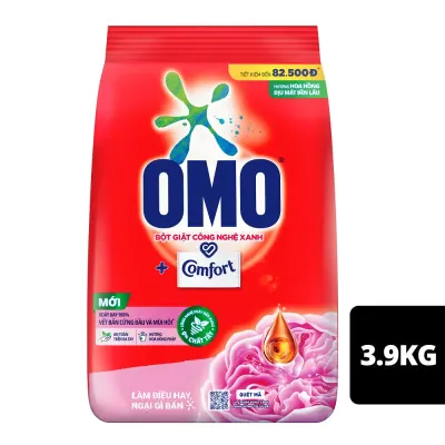 Bột Giặt OMO Tinh Dầu Thơm Ngất Ngây Hồng Túi 4kg