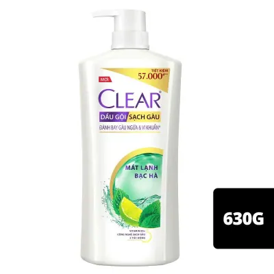 Dầu Gội Sạch Gàu Clear Bạc Hà Mát Lạnh Chai 630g