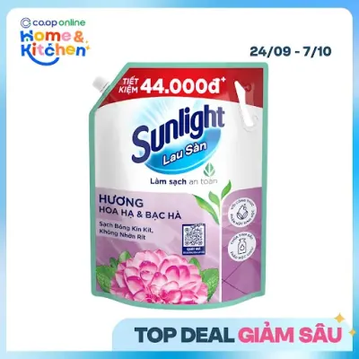 Nước Lau Sàn Sunlight Hương Hoa Hạ và Bạc Hà Túi 3.6kg