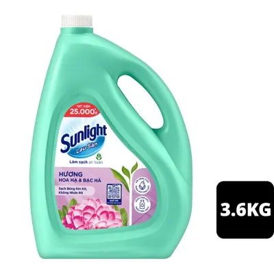 Nước Lau Sàn Sunlight Thảo Mộc Hương Hoa Hạ và Bạc Hà 3.6kg