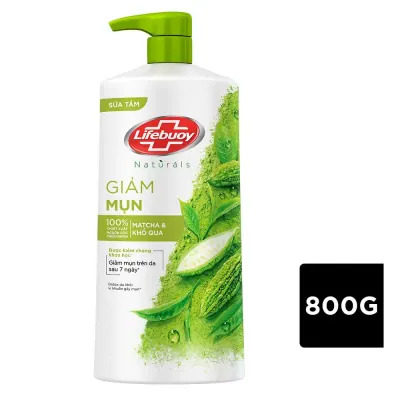 Sữa Tắm Lifebuoy Chiết Xuất Matcha và Khổ Qua Giảm Mụn Chai 800g