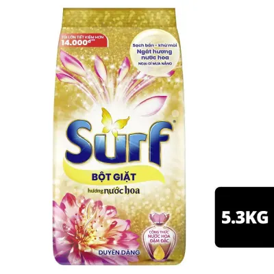 Bột Giặt Surf Hương Nước Hoa Duyên Dáng Túi 5.3kg