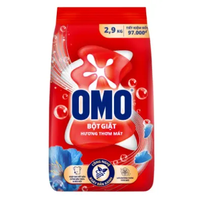 Bột Giặt OMO Công Nghệ Giặt Xanh Sạch Bẩn Khử Mùi 2.9kg