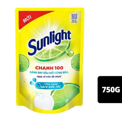 Nước Rửa Chén Sunlight Chanh 100 Túi 750g
