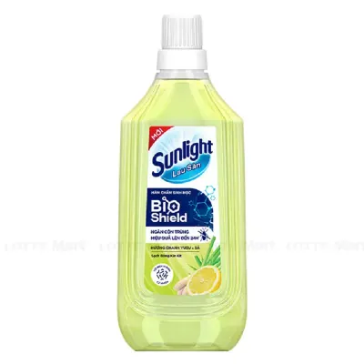 Nước Lau Sàn Sunlight Bioshield Hương Chanh Yuzu và Sả Chai 1kg