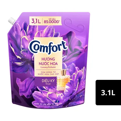 Nước Xả Vải Comfort Hương Nước Hoa Thiên Nhiên Diệu Kỳ Túi 3.1L