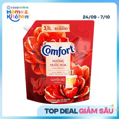 Nước Xả Vải Comfort Hương Nước Hoa Quyến Rũ Túi 3.1L
