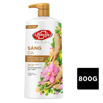 Sữa Tắm Lifebuoy Chiết Xuất Thảo Dược và Hoa Sen Sáng Da Chai 800g