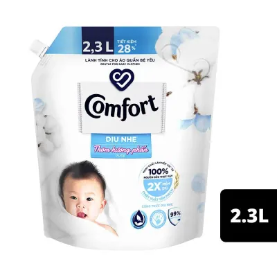 Nước Xả Comfort Dịu Nhẹ Thơm Hương Phấn Túi 2.3L