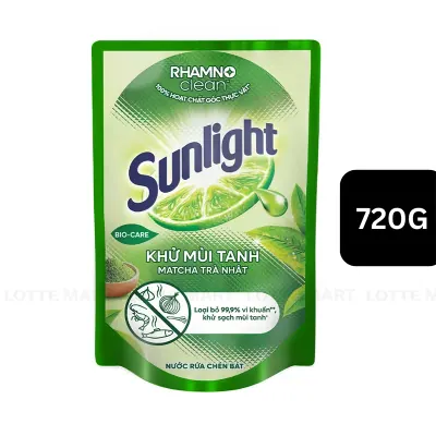 Nước Rửa Chén Sunlight Khử Mùi Tanh Hương Matcha Trà Nhật Túi 720g