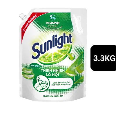 Nước Rửa Chén Bát Sunlight Thiên Nhiên Lô Hội Túi 3.4/3.3kg
