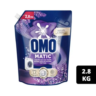 Nước Giặt OMO Matic Hương Oải Hương Thư Thái Cho Máy Giặt Cửa Trước 2.8kg